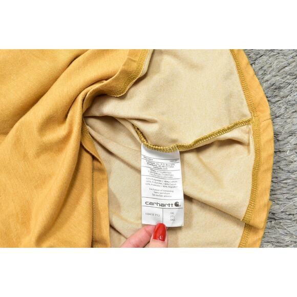Carhartt Men's 3XL Yellow Cotton Blend T-Shirt Short Sleeve Force Relaxed - Picture 4 of 7